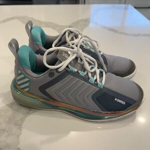 K-Swiss Ultrashot 3 Women's Tennis Shoes Turquoise/White/Gray Size 7.5